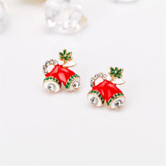 Cubic Zirconia & 18K Gold-Plated Botany Bell Stud Earrings