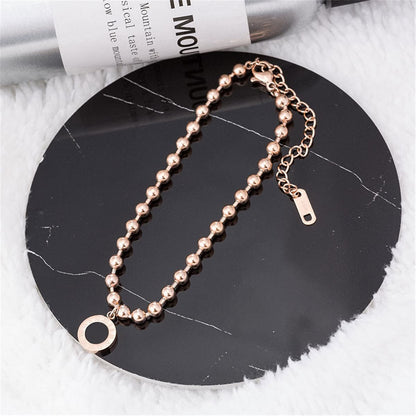 18K Rose Gold-Plated Roman Numeral Link Bracelet, rose gold bracelet for women, botanical inspired, lifestyle look