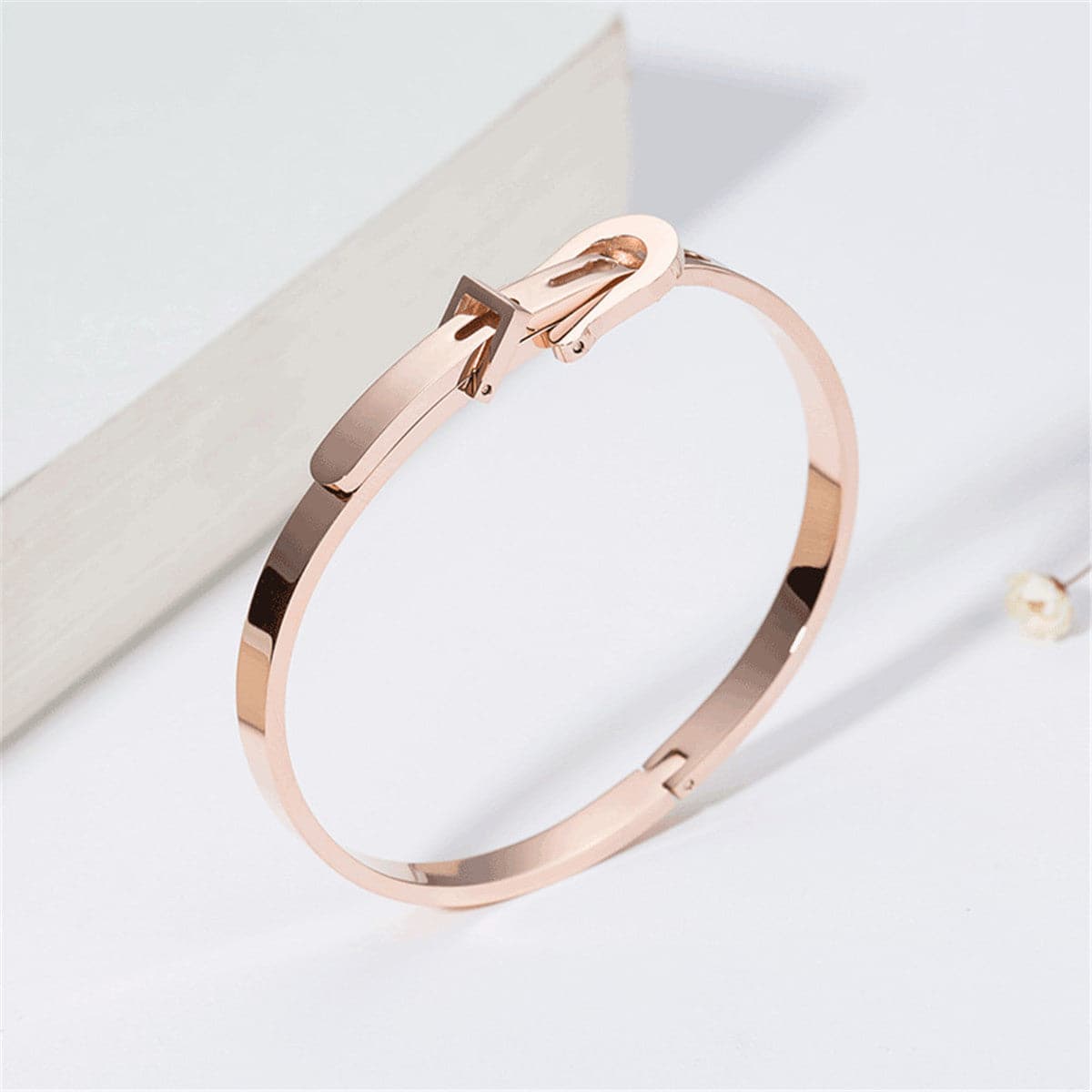 18K Rose Gold-Plated Belt Bangle