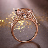 Cubic Zirconia & 18k Rose Gold-Plated Oval Eternity Ring - streetregion