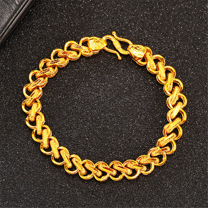 24K Gold-Plated Intertwined Bracelet, gold bracelet for women, everyday style, lifestyle look