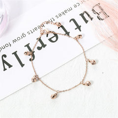 18K Rose Gold-Plated Bell Station Anklet