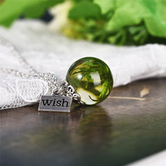 Balloon Vine & Resin Wish Pendant Necklace