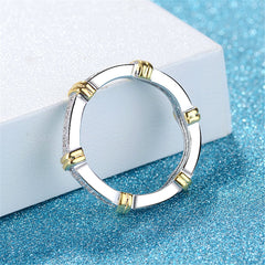 Cubic Zirconia & Two-Tone Curve Band Ring