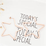 18k Rose Gold-Plated Star Hoop Earrings - streetregion
