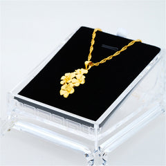 18K Gold-Plated Four-Flower Pendant Necklace