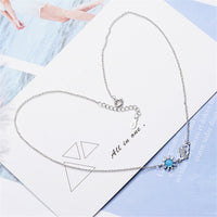 Blue Crystal & Cubic Zirconia Sun & Cloud Pendant Necklace
