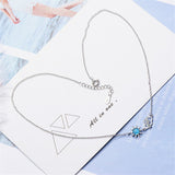 Blue Crystal & Cubic Zirconia Sun & Cloud Pendant Necklace
