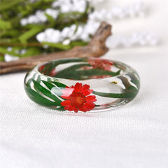Green & Red Dried Flower Bangle