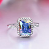 Blue & White Crystal Hola Ring