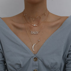 Cubic Zirconia & Crystal 18K Gold-Plated 'Baby' Layered Necklace