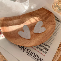 Ivory Enamel & 18k Gold-Plated Heart Stud Earrings
