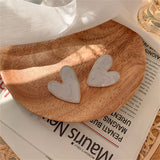 Ivory Enamel & 18k Gold-Plated Heart Stud Earrings