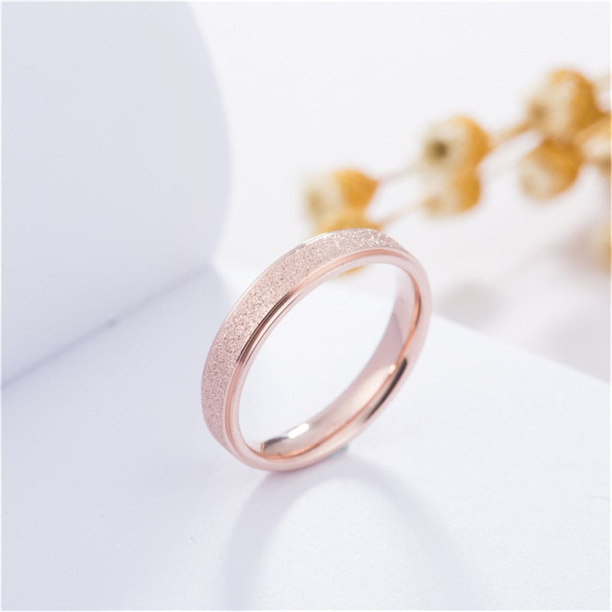 18K Rose Gold-Plated Frosted Band