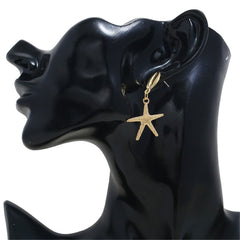 18K Gold-Plated Shell & Starfish Drop Earrings
