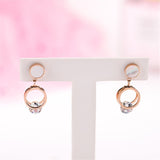 cubic zirconia & 18k Rose Gold-Plated Clipped Drop Earring - streetregion