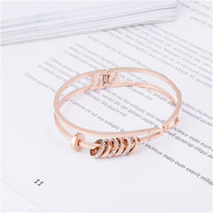 Cubic Zirconia & 18K Rose Gold-Plated Coil Bangle