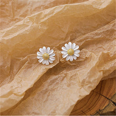 Enamel & 18K Gold-Plated Flower Stud Earrings