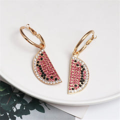 Pink & Black Cubic Zirconia 18K Gold-Plated Watermelon Drop Earrings