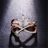 Cubic Zirconia & Rose Goldtone Floral Ring