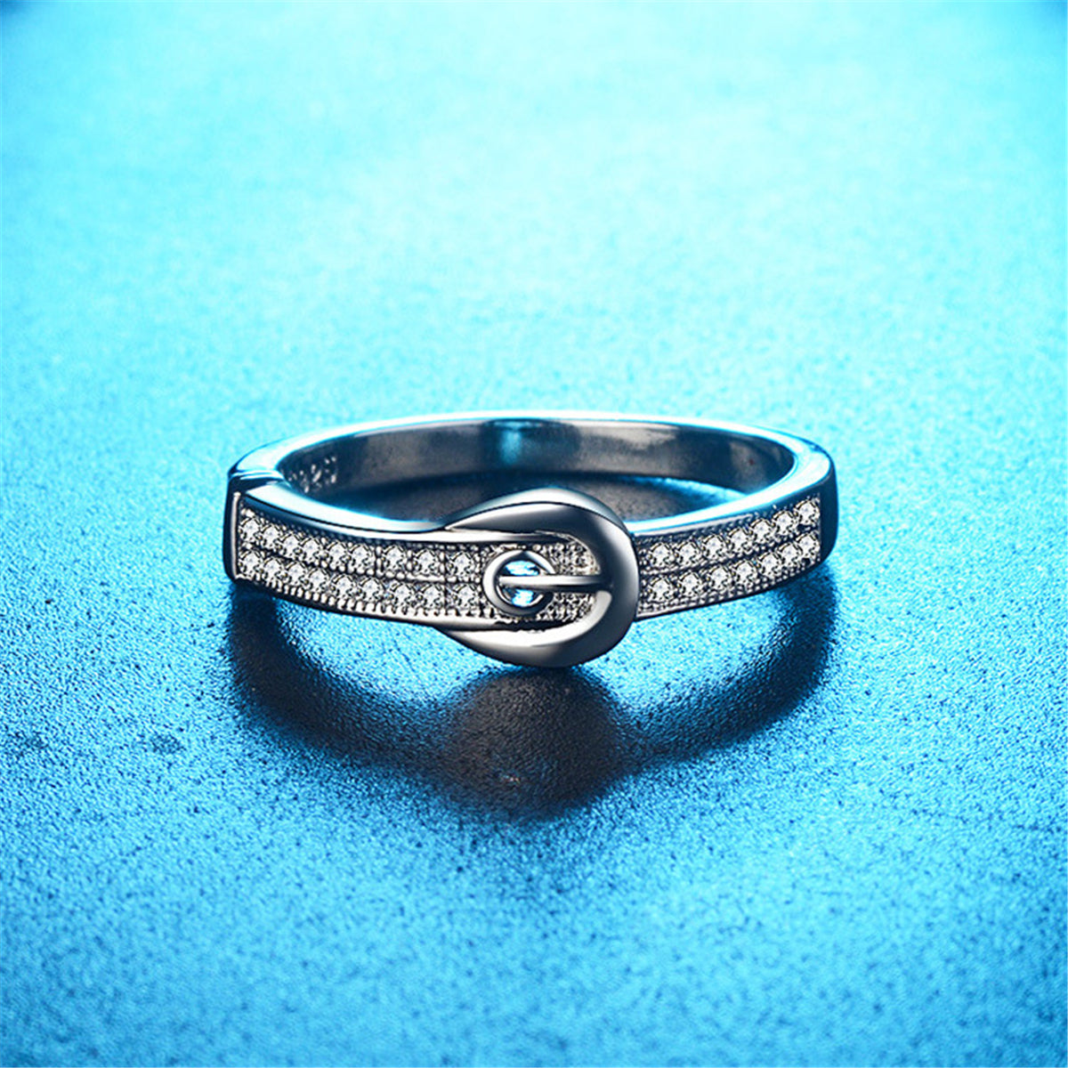 Cubic Zirconia & Silver-Plated Belt Band