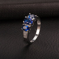Blue cubic zirconia & Silver-Plated Ring - streetregion