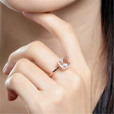 Champagne Cubic Zirconia & Crystal Halo Cushion-Cut Ring