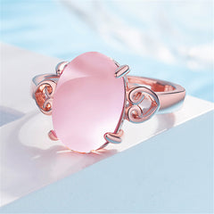 Rose Quartz & 18K Rose Gold-Plated Adjustable Ring
