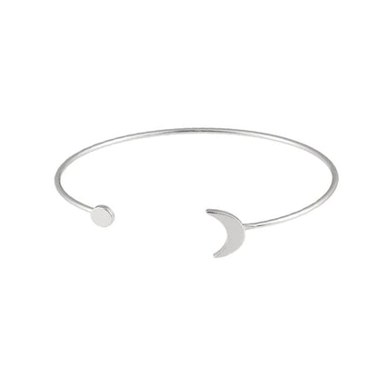 Silver-Plated Moon Arm Cuff, everyday style, side view