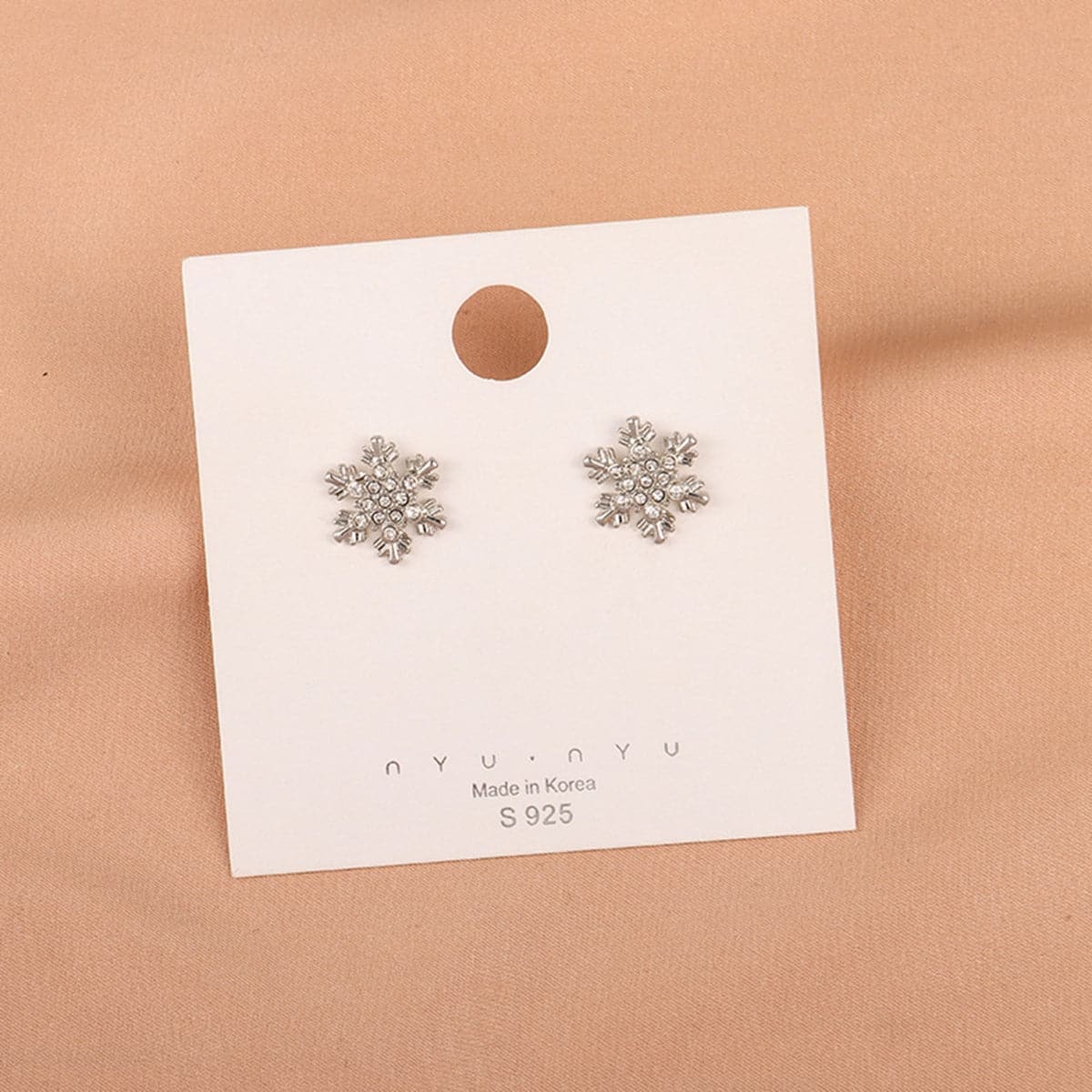 Cubic Zirconia & Silver-Plated Snowflake Stud Earrings