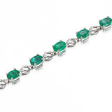 Green Crystal & cubic zirconia Clover Tennis Bracelet - streetregion