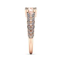 Pink cubic zirconia & 18k Rose Gold-Plated Flower Edge Ring - streetregion