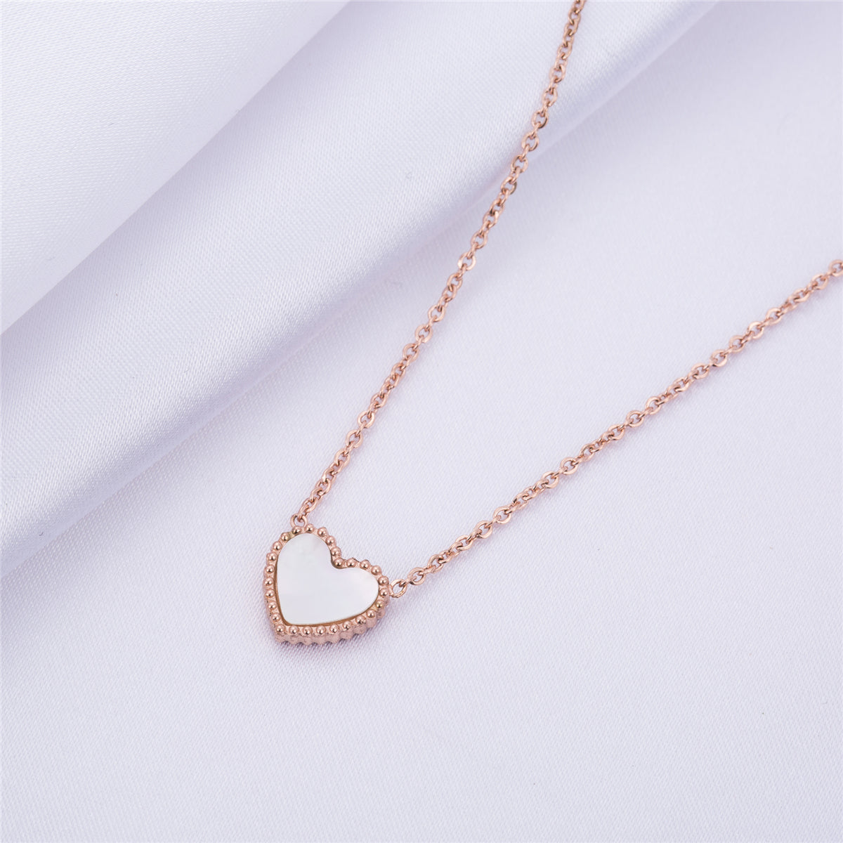 Red & 18K Rose Gold-Plated Heart Pendant Necklace