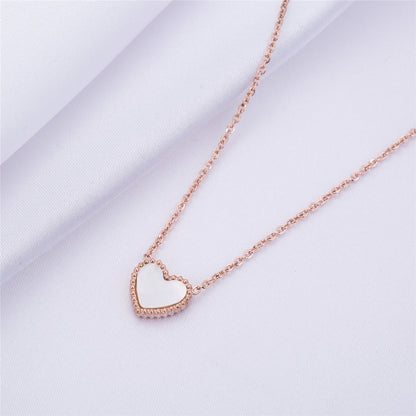 Red and 18K Rose Gold-Plated Heart Pendant Necklace, rose gold pendant necklace for women, everyday style, styled look