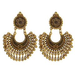 Beautifully crafted 18K gold-plated drop earrings showcasing intricate boho designs, a must-have accessory for any fashion lover.