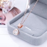 cubic zirconia & 18k Rose Gold-Plated Butterfly Pendant Necklace - streetregion