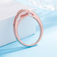 Cubic Zirconia & 18k Rose Gold-Plated Ribbon Band