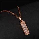 Crystal & Cubic Zirconia Card Pendant Necklace