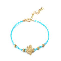 Blue & Navy Bee Charm Anklet Set