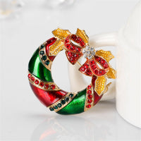 Cubic Zirconia & 18K Gold-Plated Botany Bow Wreath Brooch