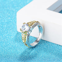 Cubic Zirconia & Two-Tone Cocktail Ring