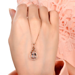 Cubic Zirconia & Crystal Teardrop Pendant Necklace