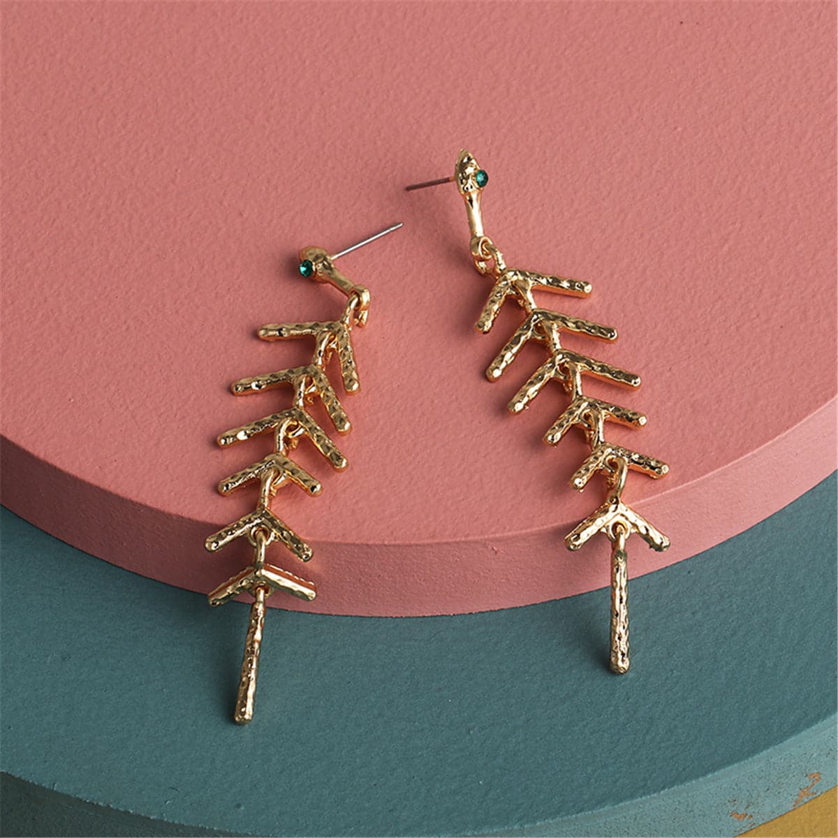 18K Gold-Plated Salix Leaf Drop Earrings