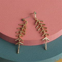 18K Gold-Plated Salix Leaf Drop Earrings