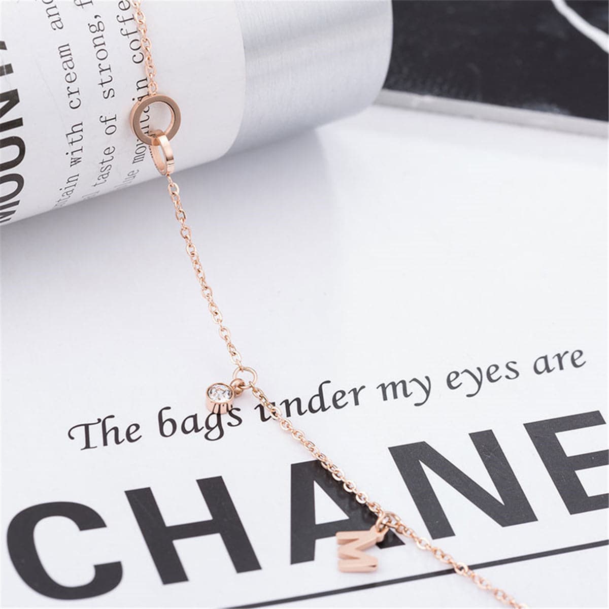 18k Rose Gold-Plated 'M' Anklet - streetregion