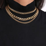 Goldtone Figaro Chain Layered Necklace