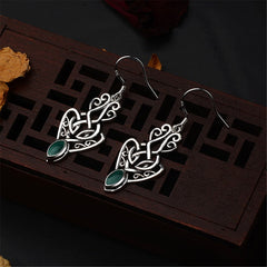 Enamel & Silver-Plated Filigree Drop Earrings