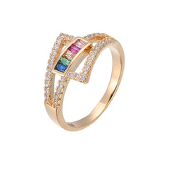 Cubic Zirconia & Rainbow Crystal Ring
