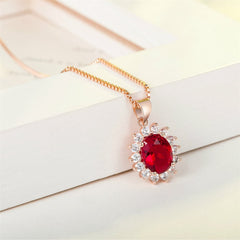 cubic zirconia & 18k Rose Gold-Plated Floral Pendant Necklace - streetregion