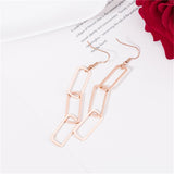 18k Rose Gold-Plated Triple Rectangle Drop Earring - streetregion